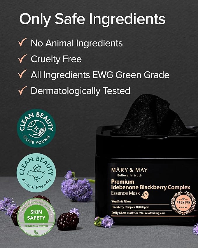 Mary & May – Idebenone Blackberry Complex Essence Mask 20ea