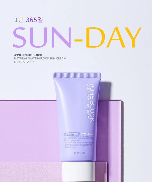 A'pieu - Pure Block Waterproof Sunscreen Cream SPF50+/PA+++ 50ml