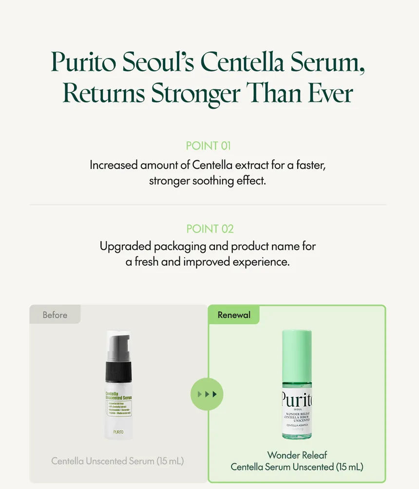 Purito - Wonder Releaf Centella Serum Unscented (mini) 15ml
