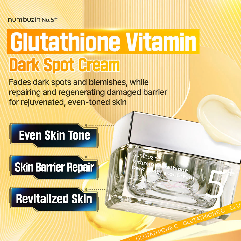 Numbuzin – No.5+ Vitamin Glutathione Dark Spot Laser Cream 50ml