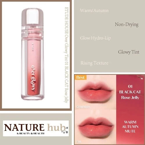 Etude House – Over Glowy Tint 3g No#01 Black Cat Rose Jelly