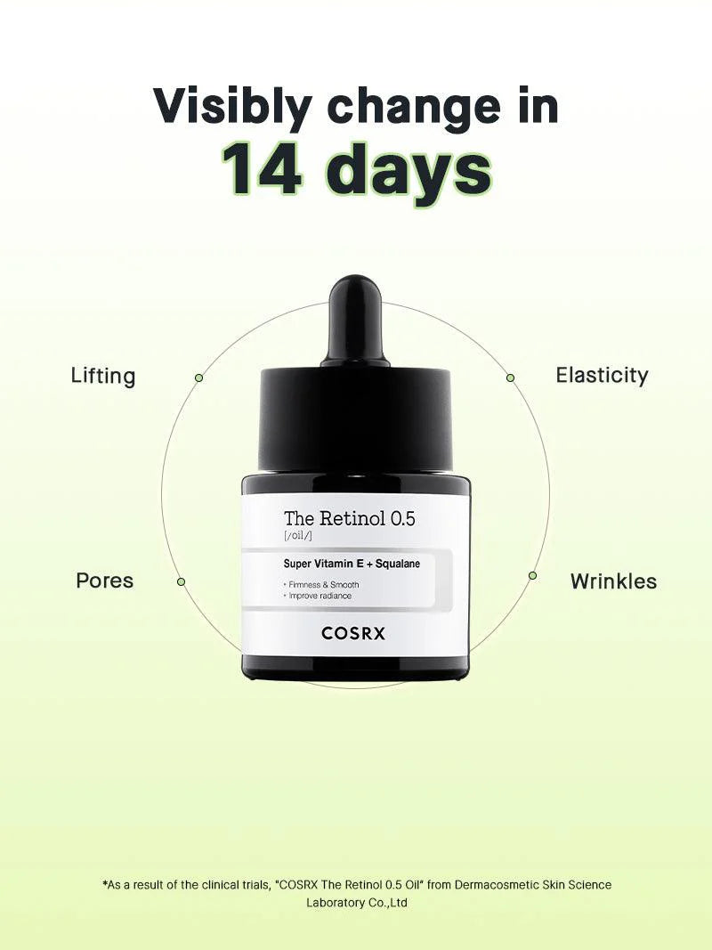 COSRX - The Retinol 0.5 Super Vitamin E +Squalene Oil 20ml