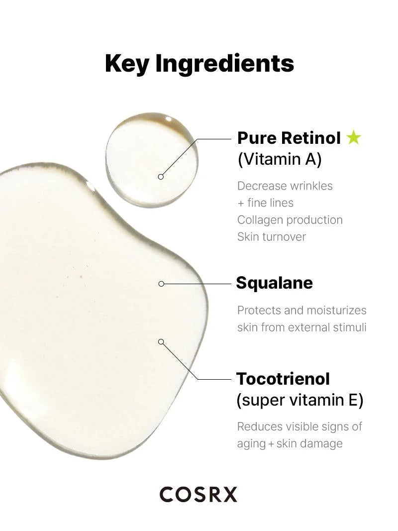 COSRX - The Retinol 0.5 Super Vitamin E +Squalene Oil 20ml