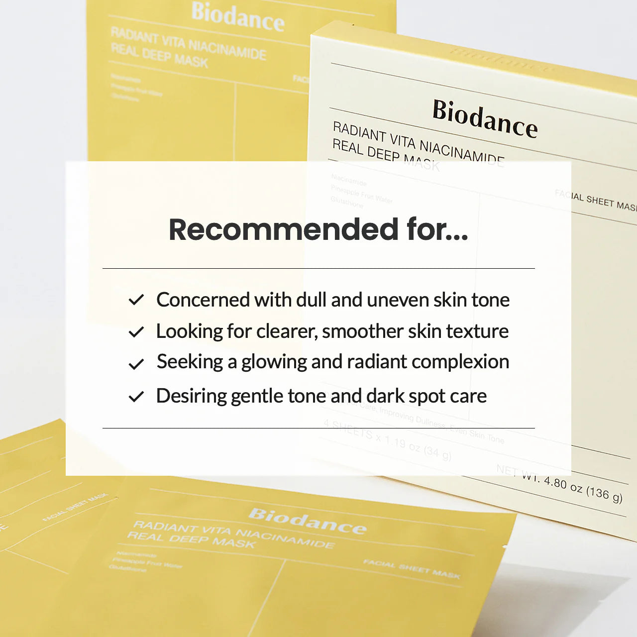 Biodance – Radiant Vita Niacinamide Real Deep Mask 1 Pc