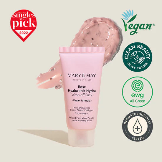 Mary & May – Rose Hyaluronic Hydra Wash Off Mask 30g