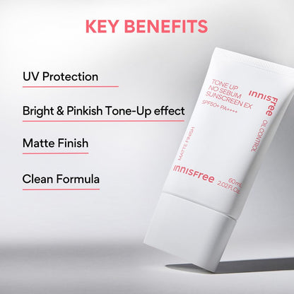 Innisfree - Toneup No sebum Sunscreen Ex 60ml