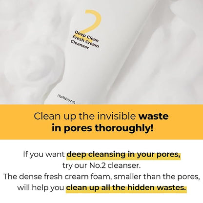 Numbuzin - No.2 Deep Clean Fresh Cream Cleanser 120ml