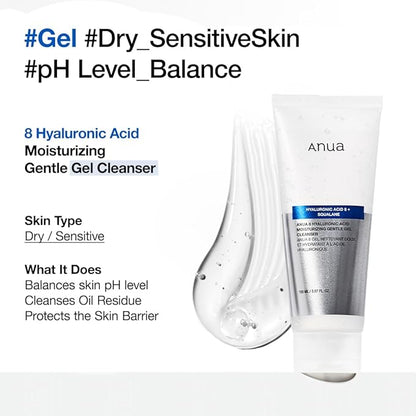 Anua – 8 Hyaluronic Acid Moisturizing Gentle Gel Cleanser 150ml