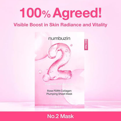 Numbuzin – No.2 Rose PDRN Collagen Plumping Mask Sheet