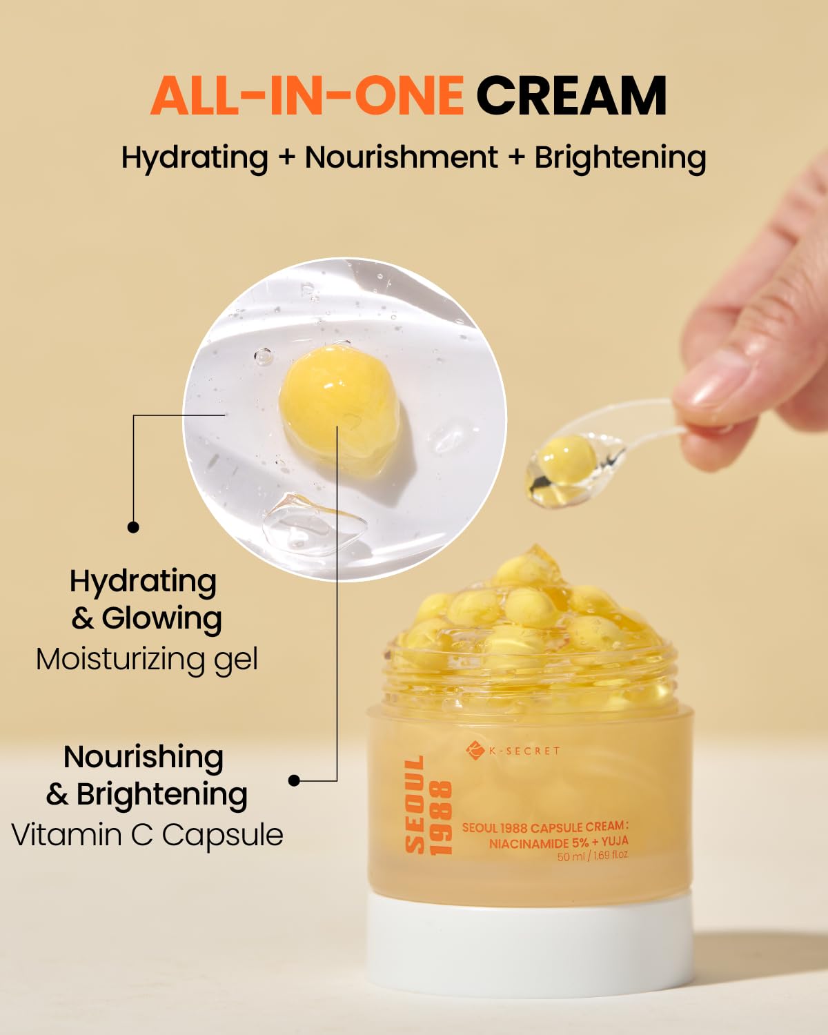 K-Secret – Seoul 1988 Capsule Cream: Niacinamide 5%+Yuja 50ml