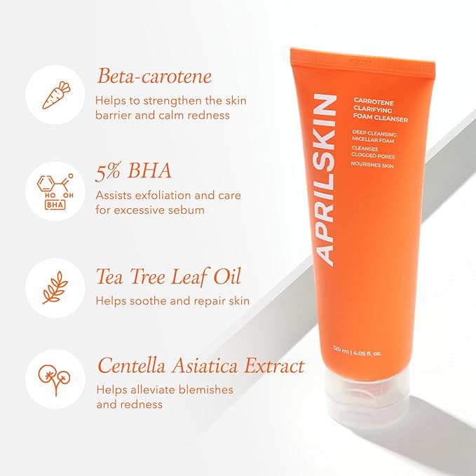 April Skin – Carrotene Clarifying Foam Cleanser 120ml