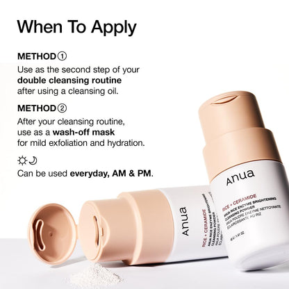 Anua – Rice Enzyme Brightening Cleansing Powder 40g