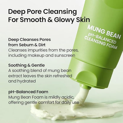 Beplain – Mung Bean Greenful pH balanced Cleansing Foam 80ml
