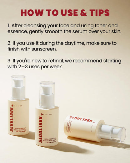 K-Secret – Seoul 1988 Retinal Liposome 2% + Black Ginseng Serum 30ml