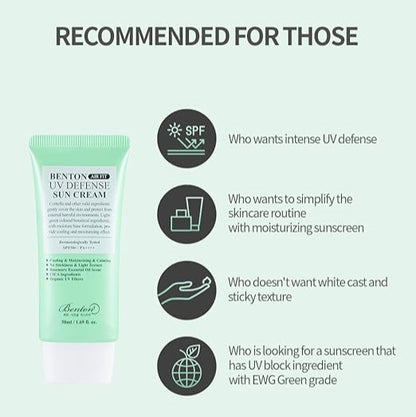 Benton - Air Fit UV defense Sun Cream SPF50+/PA++++ 50ml