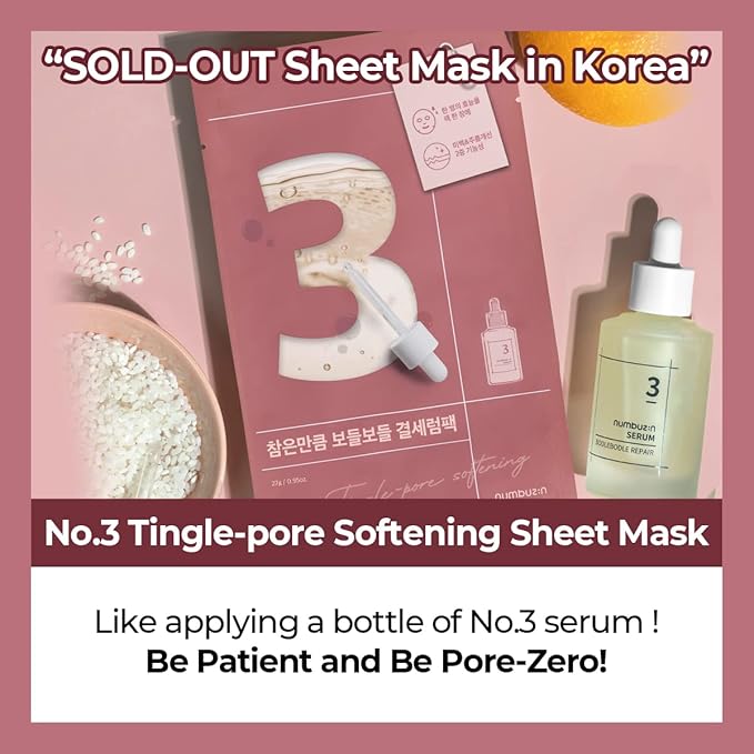 Numbuzin – No.3 Tingle-Pore Softening Sheet Mask