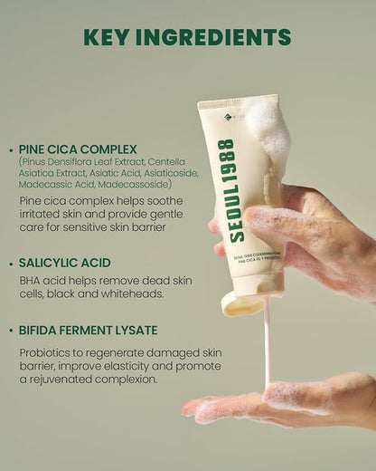 K-Secret – Seoul 1988 Pine Cica 1% + Probiotics Cleansing Foam 150ml