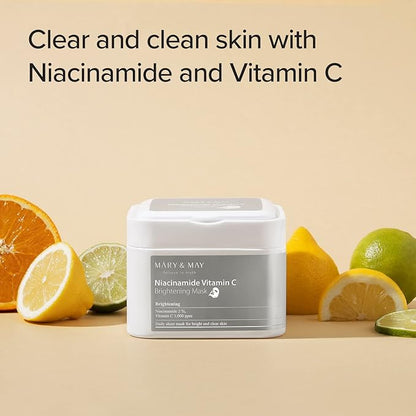 Mary & May - Niacinamide Vitamin C Brightening  Mask 30EA
