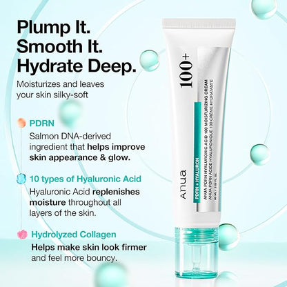 Anua – PDRN + HyalURONIC Acid 100 Moisturizing Cream 60ml