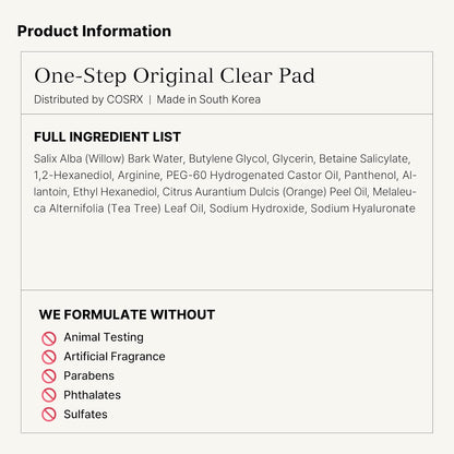 Cosrx – One Step Original Clear Pad 70 EA