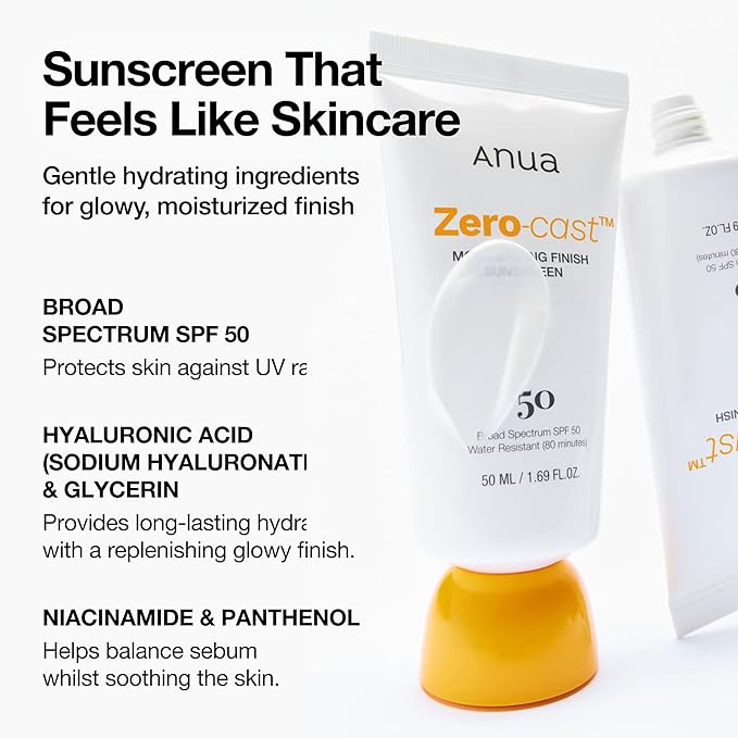 Anua – Zero-Cast Moisturizing Finish Sunscreen 50ml