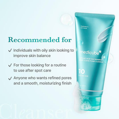 Medicube – Azelic Acid Niacinamide Deep Clean Foam Cleanser 120g