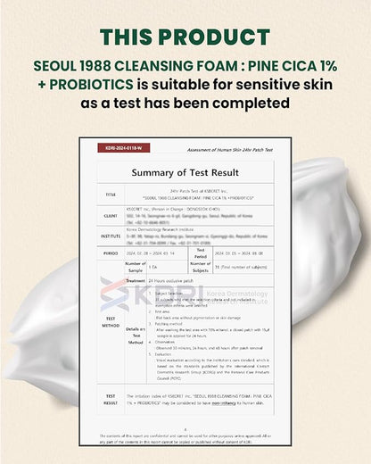 K-Secret – Seoul 1988 Pine Cica 1% + Probiotics Cleansing Foam 150ml