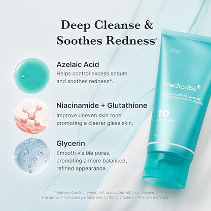 Medicube – Azelic Acid Niacinamide Deep Clean Foam Cleanser 120g