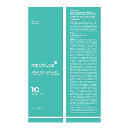 Medicube – Azelic Acid Niacinamide Deep Clean Foam Cleanser 120g