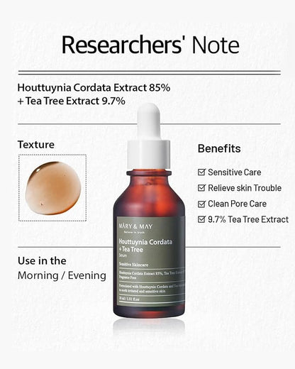 Mary&May – Houttuynia Cordata +Tea Tree Serum 30ml