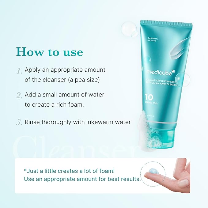 Medicube – Azelic Acid Niacinamide Deep Clean Foam Cleanser 120g