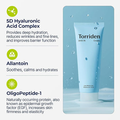 Torriden – Dive In Low Molecular Hyaluronic Acid Cream 80ml