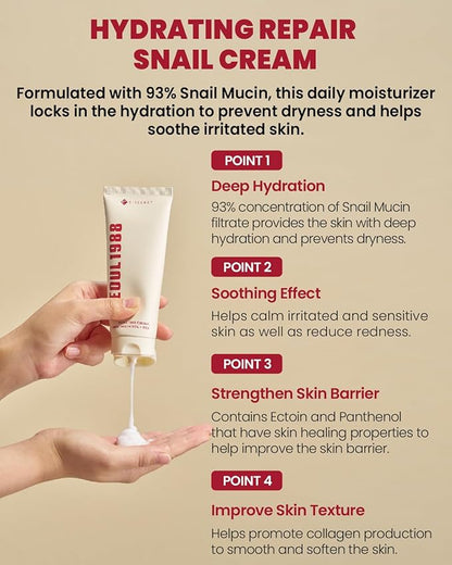 K-Secret – Seoul 1988 Snail Mucin 93% + Rice Cream 100ml