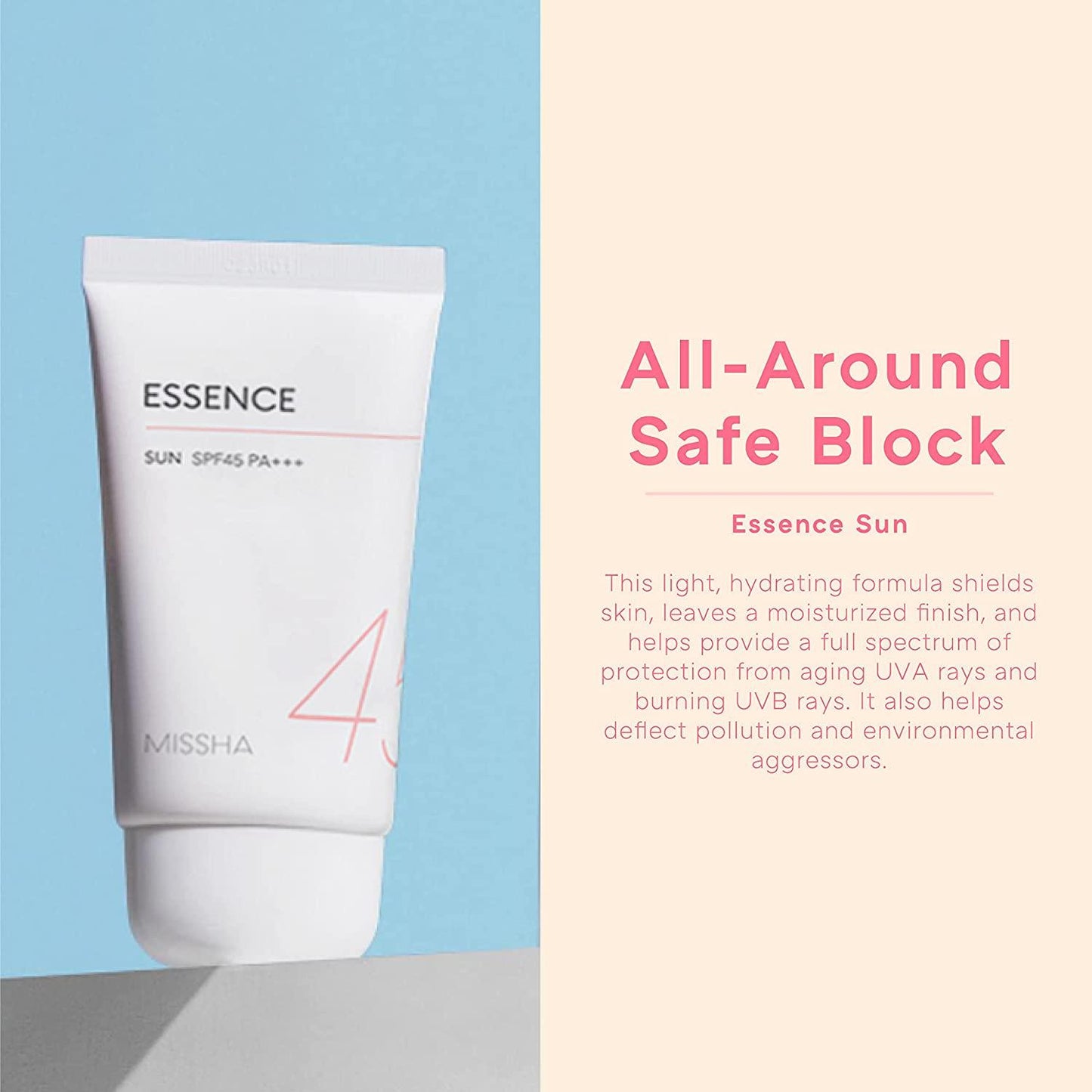 Missha - All Around Safe Block Essence Sun SPF45 PA+++ 50ml