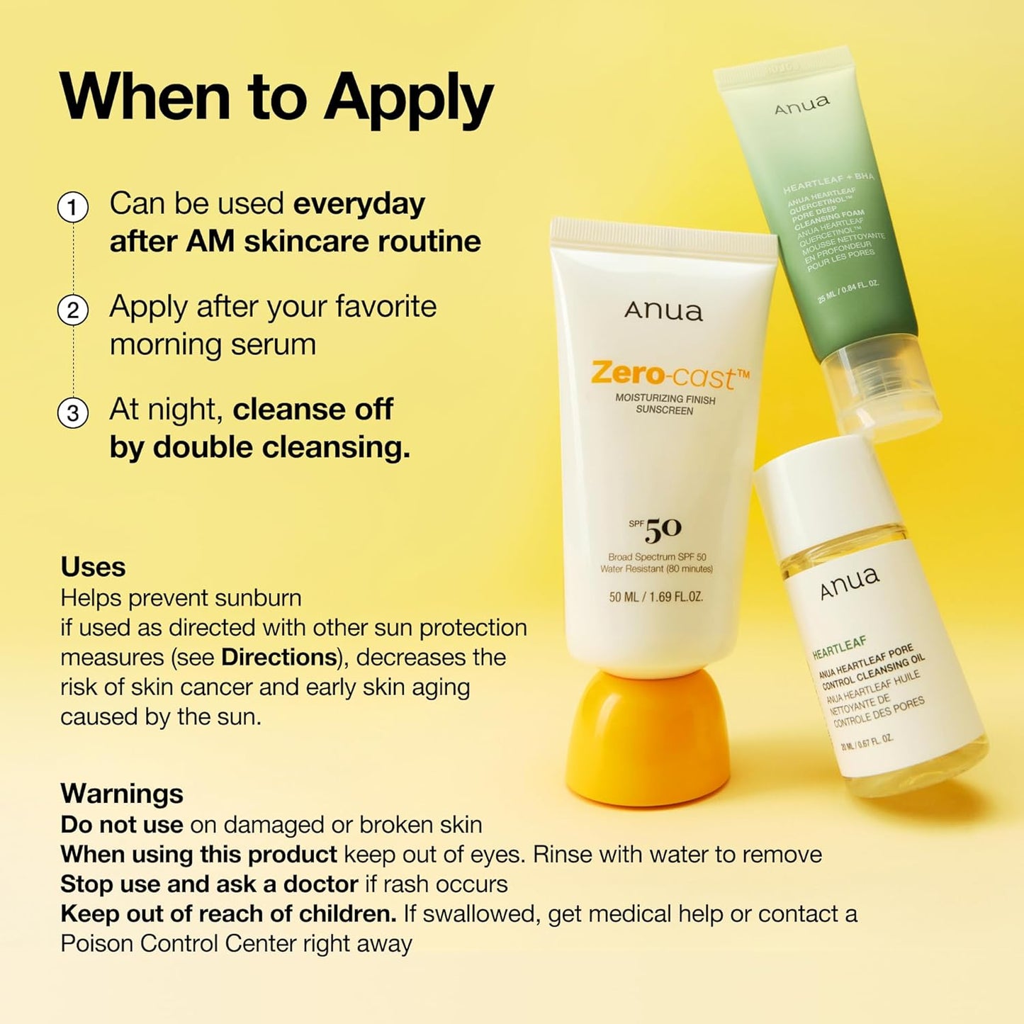Anua – Zero-Cast Moisturizing Finish Sunscreen 50ml