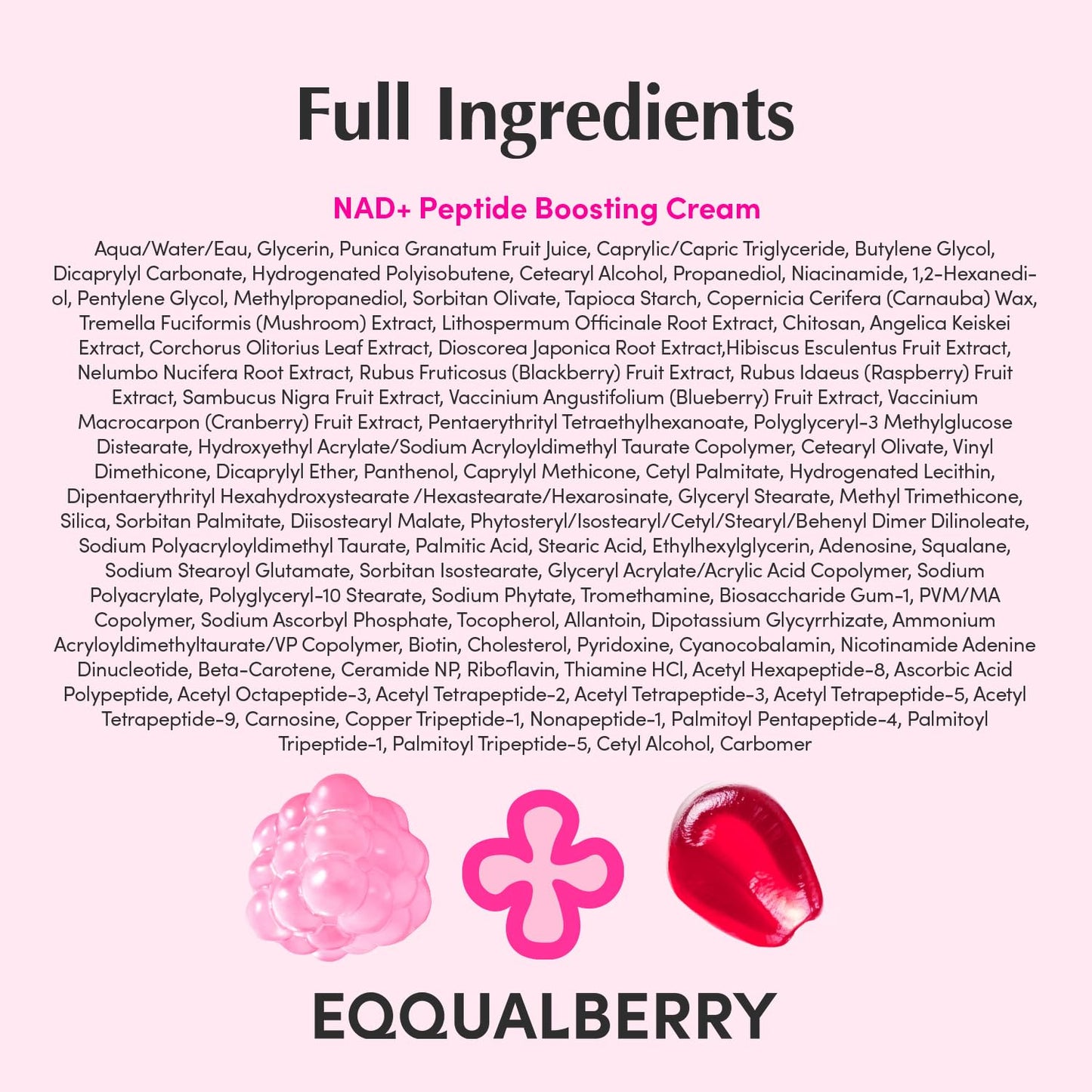 Eqqualberry – Lush Blush NAD+ Peptide Boosting Cream 50ml