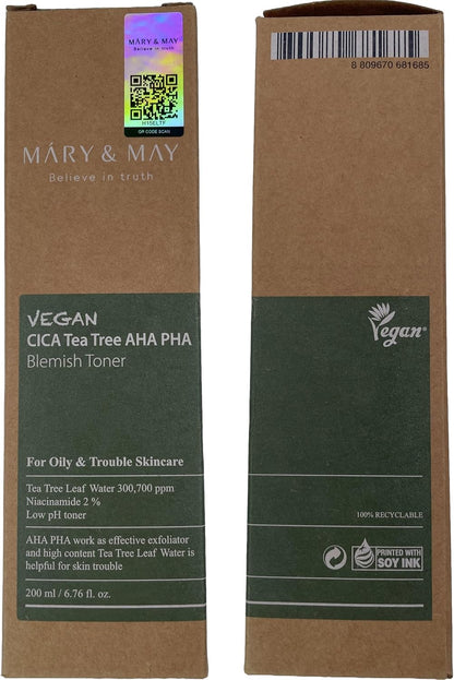 Mary & May – Cica Tea Tree AHA PHA Toner 200ml