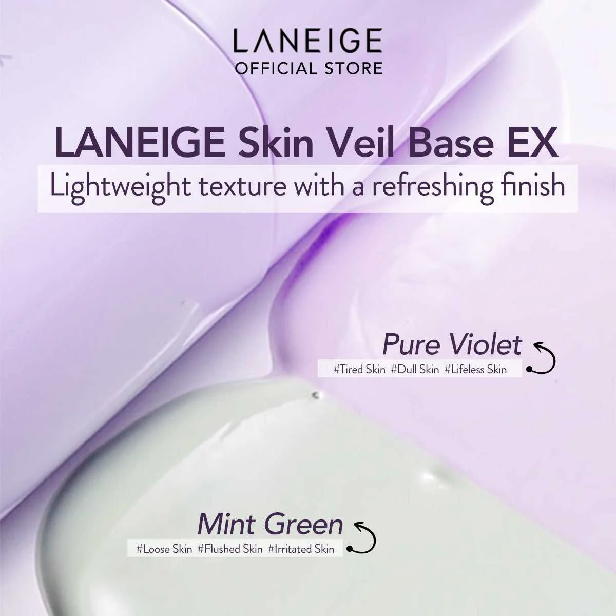Laneige – Skin Veil Base-ex No.4 Pure Violet SPF 28PA ++ 30ml