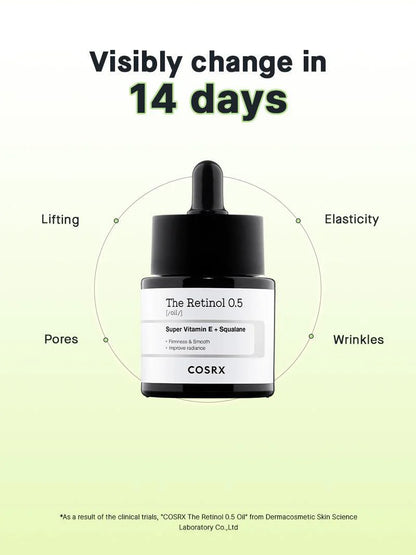 COSRX - The Retinol 0.5 Super Vitamin E +Squalene Oil 20ml