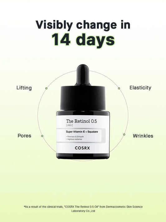 COSRX - The Retinol 0.5 Super Vitamin E +Squalene Oil 20ml