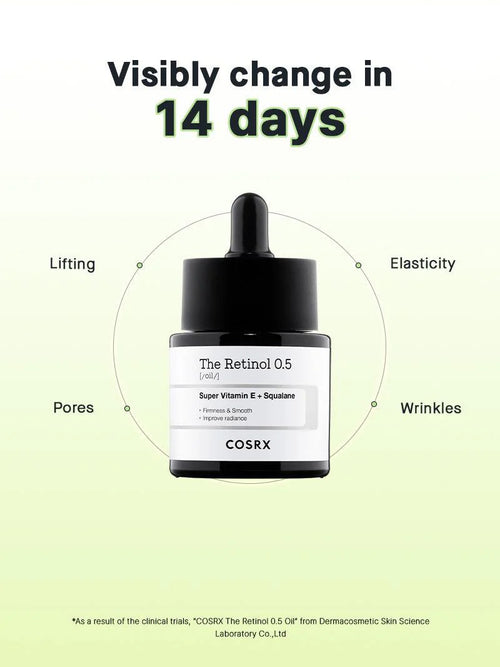 COSRX - The Retinol 0.5 Super Vitamin E +Squalene Oil 20ml Hover