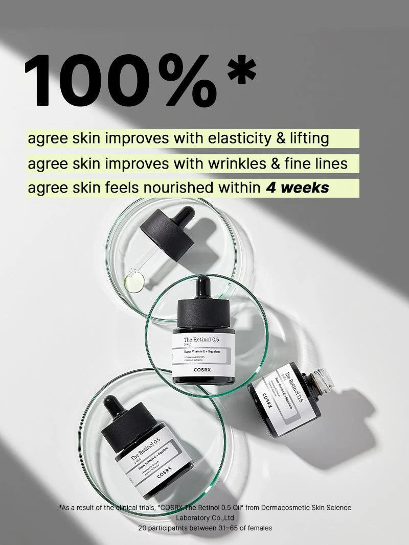 COSRX - The Retinol 0.5 Super Vitamin E +Squalene Oil 20ml